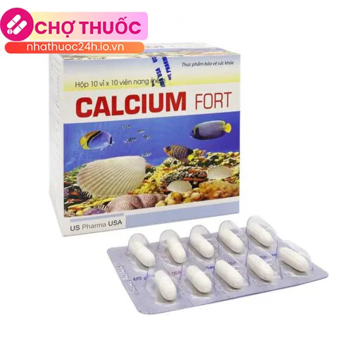 Calcium Fort US Pharma USA (Hộp 10 vỉ x 10 viên)