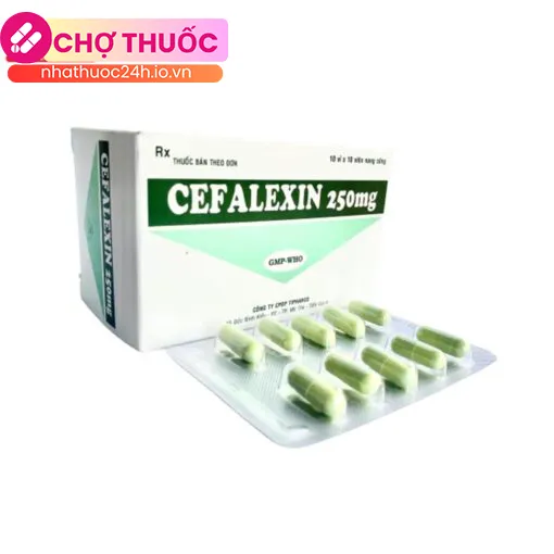 Cefalexin 250mg Tipharco (Hộp 10 vỉ x 10 viên)