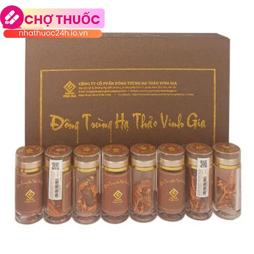 Đông Trùng Hạ Thảo Vinh Gia Nguyên Con Sấy Lạnh (hộp 10 lọ)