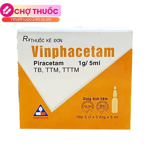 Vinphacetam 1g/5ml (Hộp 2 vỉ x 5 ống)