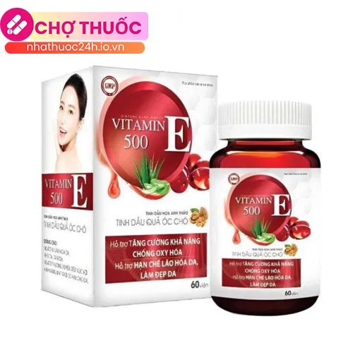 Vitamin E Đỏ 500 Óc Chó (Hộp 60v)
