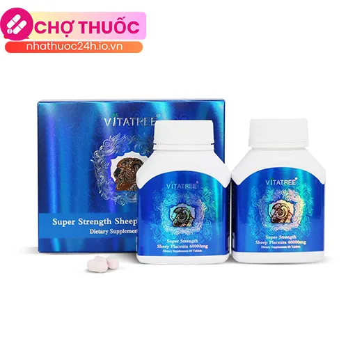 Vitatree Super Strength Sheep Placenta 60000mg (Hộp 2 lọ x 60 viên)