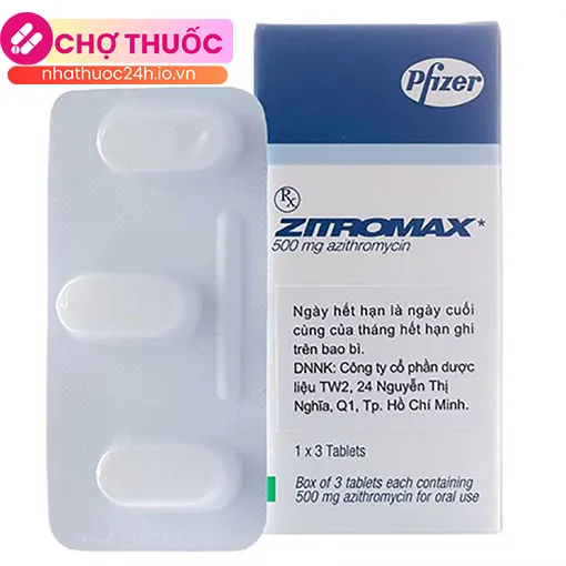 Zitromax 500mg (Hộp 3 viên)
